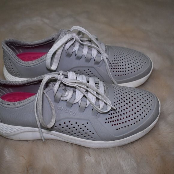 Men’s Crocs LiteRide Gray Water Shoes Size 9 Lightweight Beach Casual - Picture 16 of 16